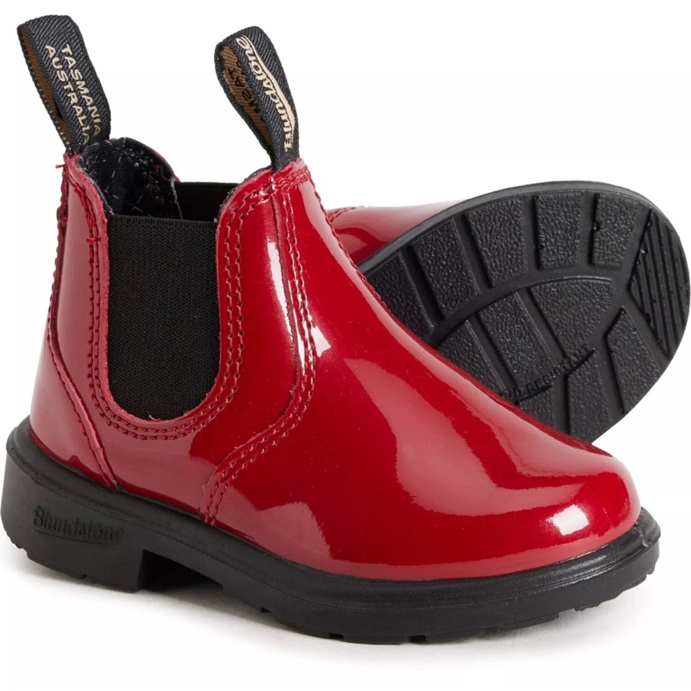 NEW Blundstone Kids Girls 2253 Chelsea Boots - Patent Leather Red UK 3/US 6